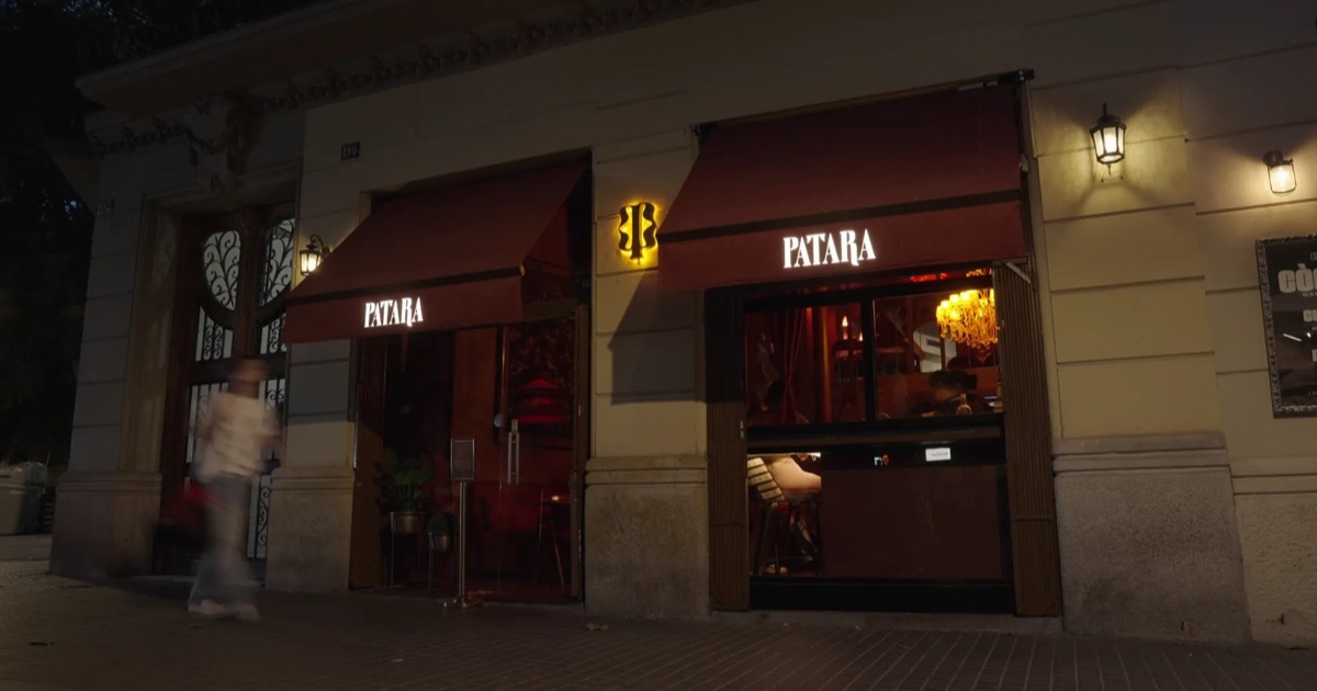 Patara storefront at night